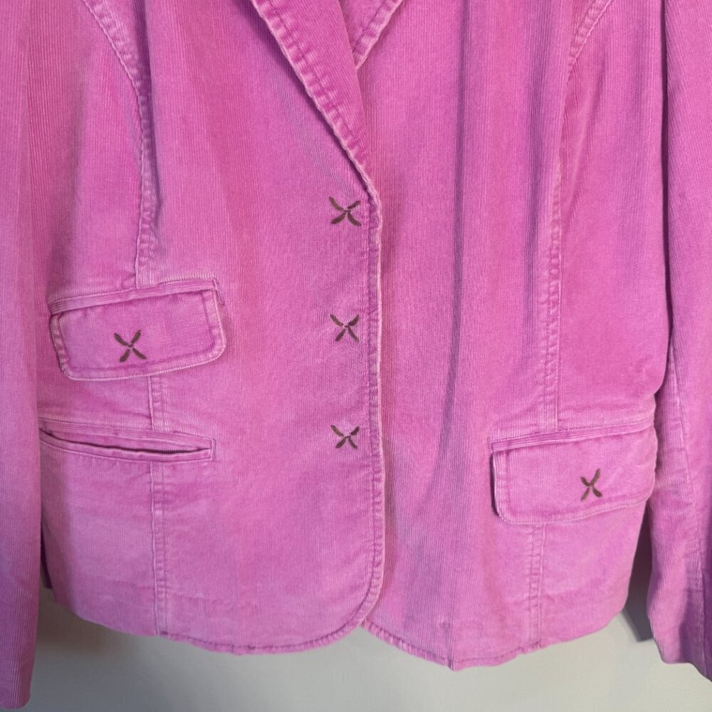 Vintage J. Jill Corduroy Blazer Jacket Women's Small Pink Classic Preppy Career - Picture 8 of 15